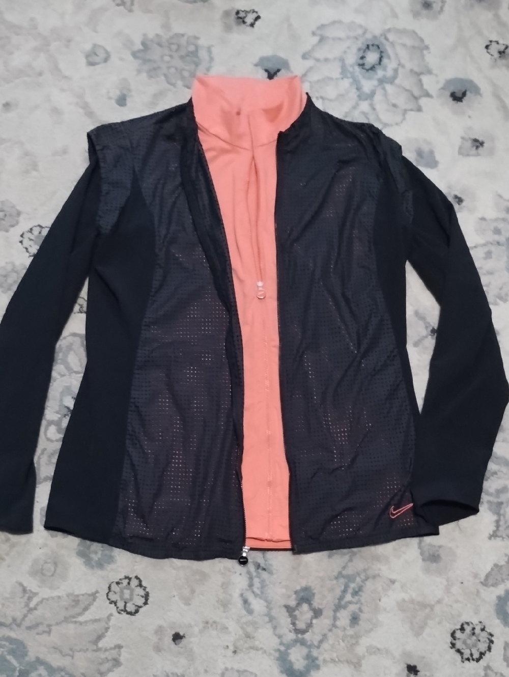 Nike Black Golf Tour Performance Jacket with Coral Accent, SzM